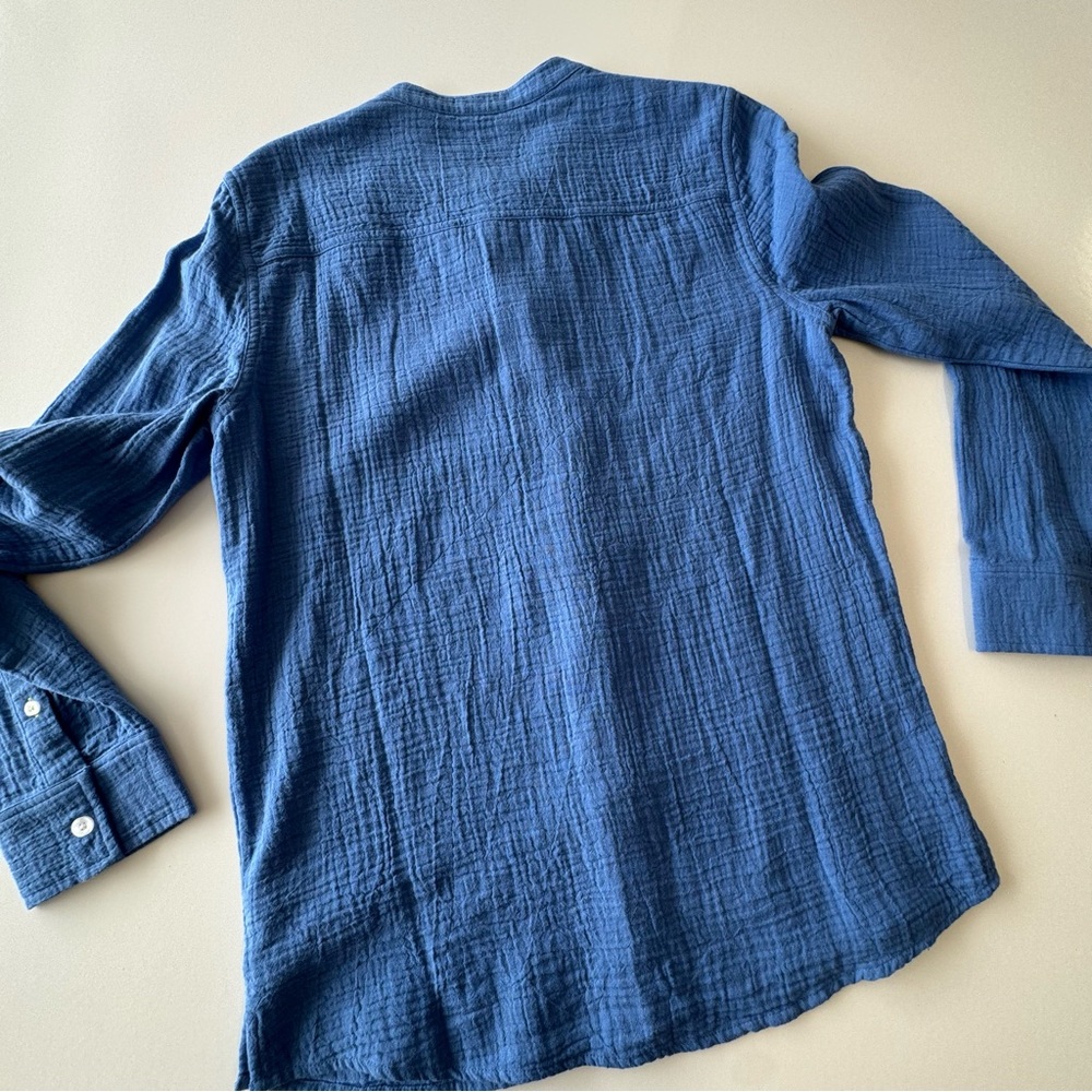 Mini Boden Indigo Blue Cotton Gauze Button-Up Shirt 100% Cotton Girls 13-14 yrs - Picture 4 of 6